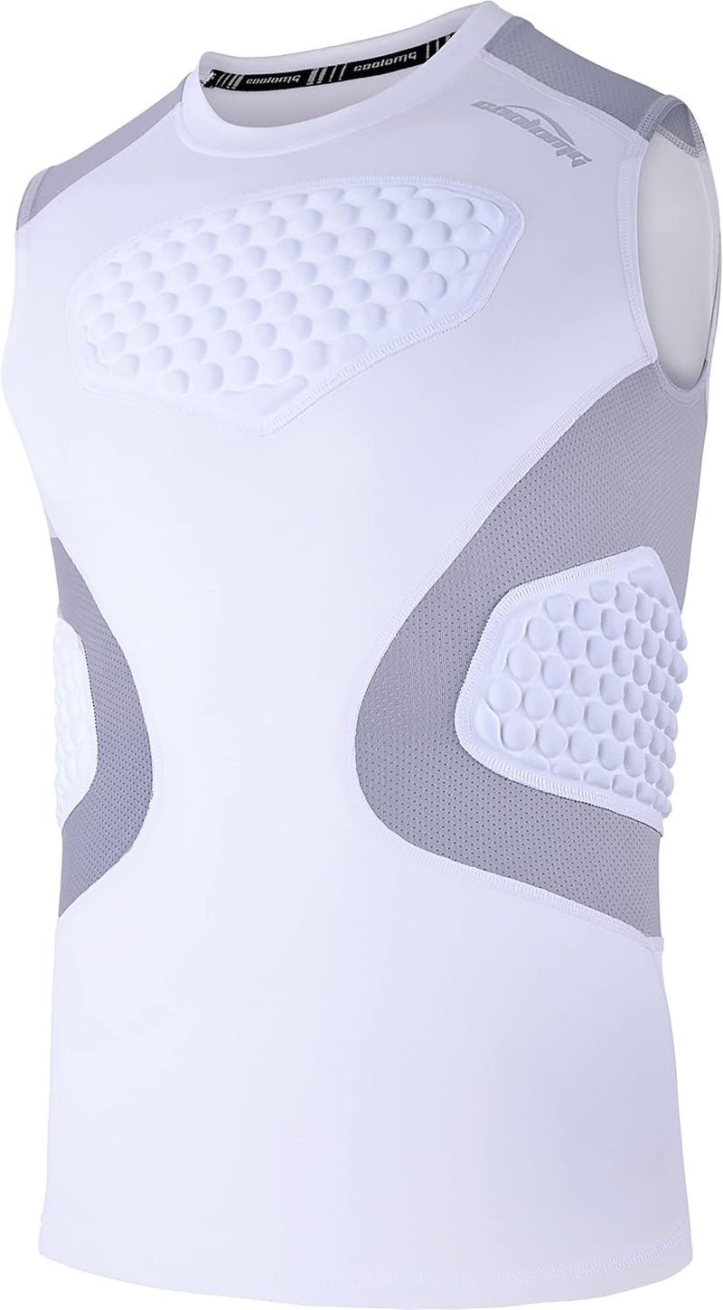 COOLOMG Youth Baseball Chest Protector Padded Compression Shirt Sleeveless Softball Football Lacrosse Rib Heart Sternum Guard - Image 1